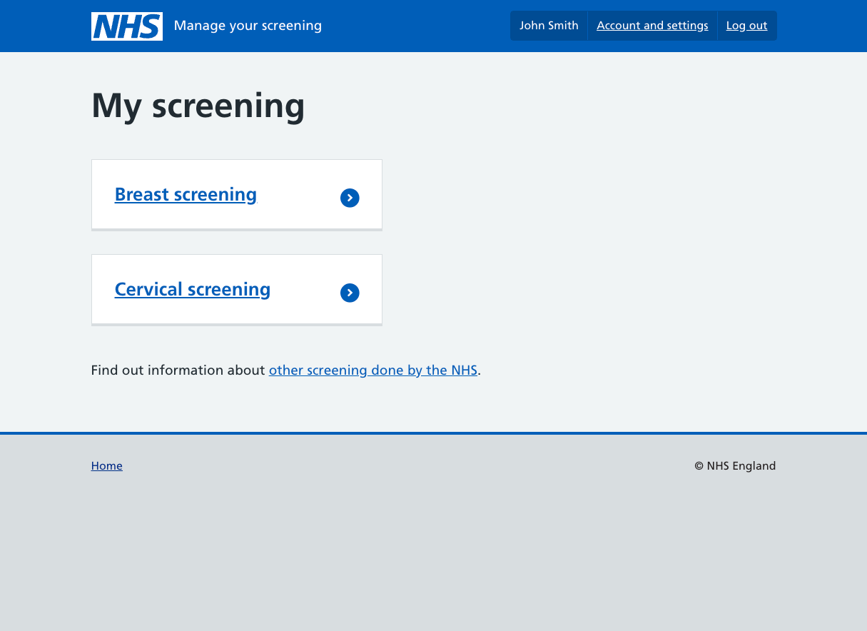 NHS Screening Dashboard